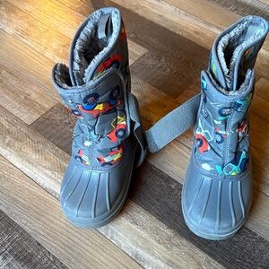 The Children's Place Gray Kids Rain & Snow Boots with Colorful Vehicle Prints